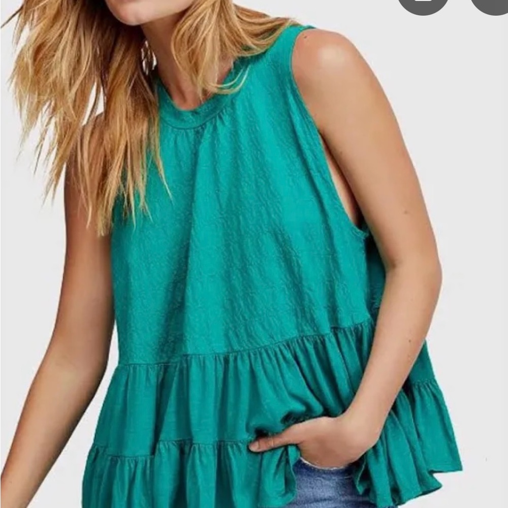 Free People back tie tunic, XS, kelly green